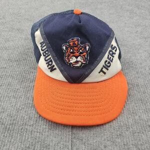 Vintage 1960s Auburn University Tigers Hat Cap Snap Back Original Aubie Logo 50s